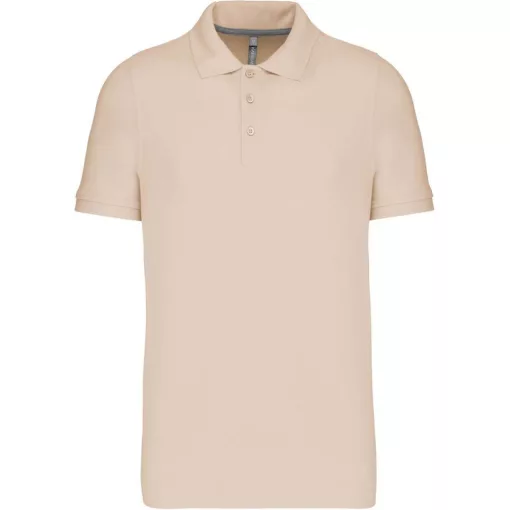 Férfi galléros póló Kariban KA241 Men S Short-Sleeved polo Shirt -4XL, Light Sand