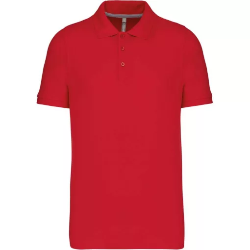 Férfi galléros póló Kariban KA241 Men S Short-Sleeved polo Shirt -S, Red