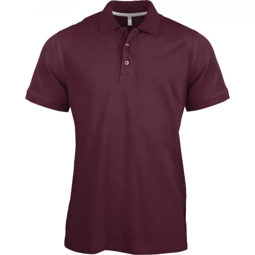 Férfi galléros póló Kariban KA241 Men S Short-Sleeved polo Shirt -M, Wine