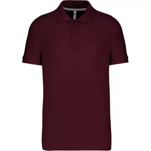 Férfi galléros póló Kariban KA241 Men S Short-Sleeved polo Shirt -S, Wine