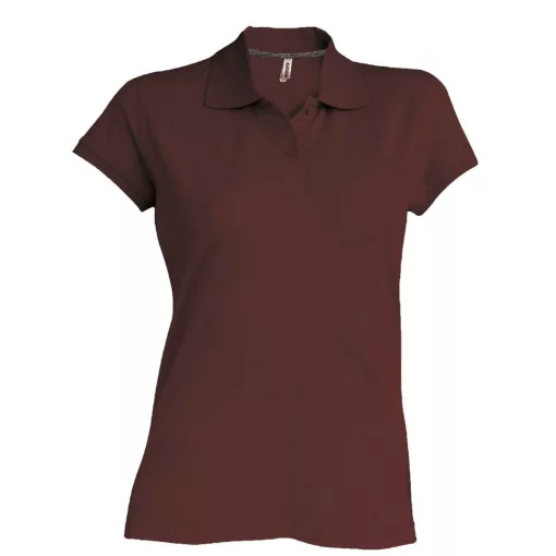 Női galléros póló Kariban KA242 Ladies Short-Sleeved polo Shirt -L, Chocolate