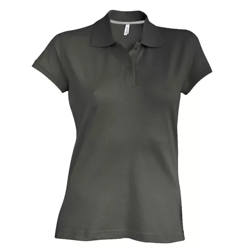 Női galléros póló Kariban KA242 Ladies Short-Sleeved polo Shirt -M, Dark Khaki