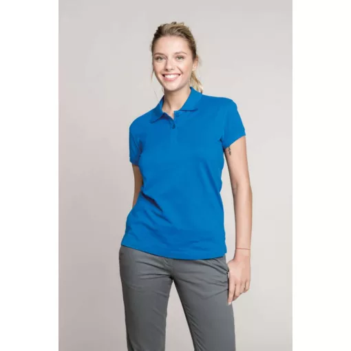 Női galléros póló Kariban KA242 Ladies Short-Sleeved polo Shirt -2XL, Light Royal Blue