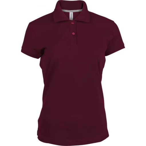 Női galléros póló Kariban KA242 Ladies Short-Sleeved polo Shirt -XL, Wine