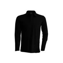 Férfi galléros póló Kariban KA243 Men S Long-Sleeved polo Shirt -3XL, Black