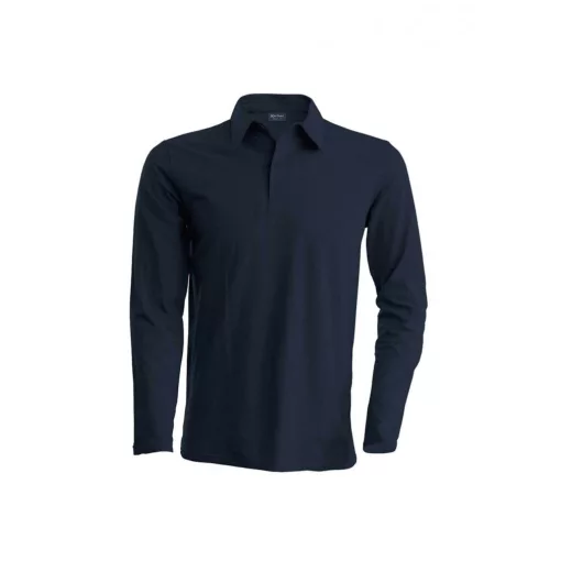 Férfi galléros póló Kariban KA243 Men S Long-Sleeved polo Shirt -4XL, Dark Grey