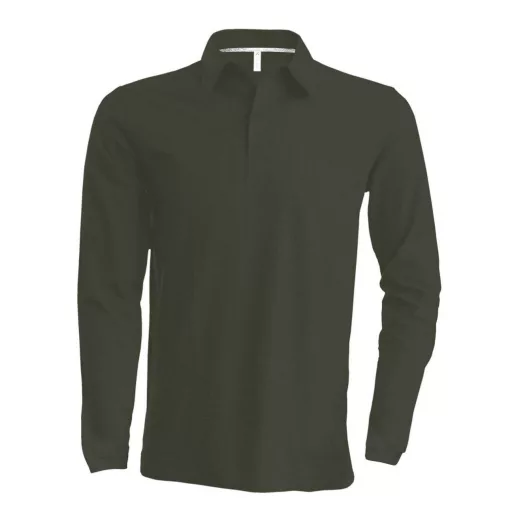 Férfi galléros póló Kariban KA243 Men S Long-Sleeved polo Shirt -3XL, Forest Green