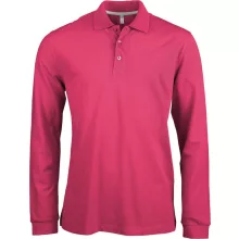 Férfi galléros póló Kariban KA243 Men S Long-Sleeved polo Shirt -L, Fuchsia