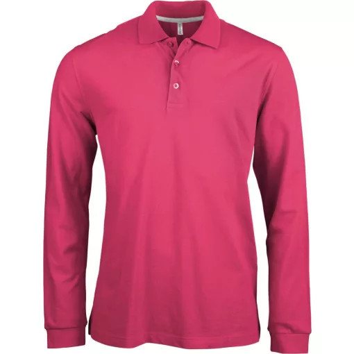 Férfi galléros póló Kariban KA243 Men S Long-Sleeved polo Shirt -XL, Fuchsia