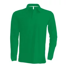 Férfi galléros póló Kariban KA243 Men S Long-Sleeved polo Shirt -4XL, Kelly Green