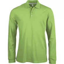 Férfi galléros póló Kariban KA243 Men S Long-Sleeved polo Shirt -2XL, Lime