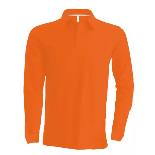 Férfi galléros póló Kariban KA243 Men S Long-Sleeved polo Shirt -3XL, Orange