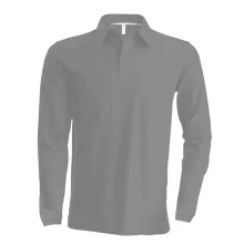 Férfi galléros póló Kariban KA243 Men S Long-Sleeved polo Shirt -L, Oxford Grey
