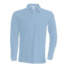 Férfi galléros póló Kariban KA243 Men S Long-Sleeved polo Shirt -L, Sky Blue