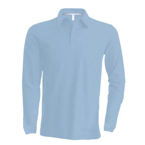 Férfi galléros póló Kariban KA243 Men S Long-Sleeved polo Shirt -M, Sky Blue