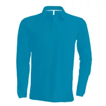 Férfi galléros póló Kariban KA243 Men S Long-Sleeved polo Shirt -4XL, Tropical Blue