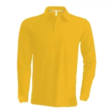 Férfi galléros póló Kariban KA243 Men S Long-Sleeved polo Shirt -3XL, Yellow