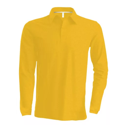 Férfi galléros póló Kariban KA243 Men S Long-Sleeved polo Shirt -4XL, Yellow