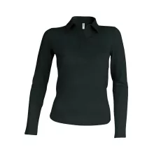 Női galléros póló Kariban KA244 Ladies Long-Sleeved polo Shirt -M, Black