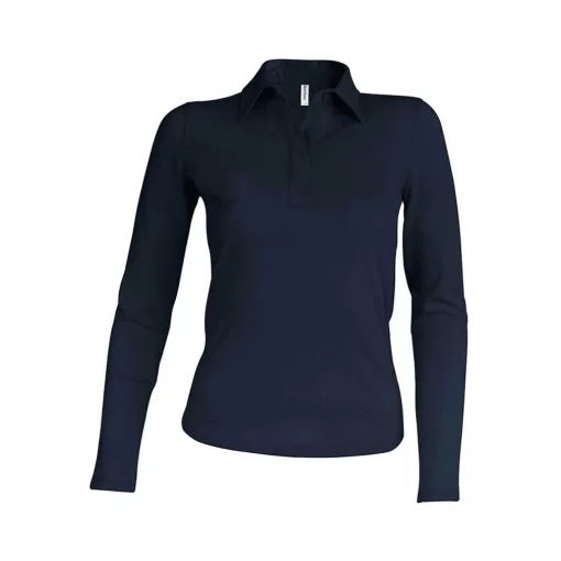 Női galléros póló Kariban KA244 Ladies Long-Sleeved polo Shirt -M, Dark Grey