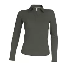 Női galléros póló Kariban KA244 Ladies Long-Sleeved polo Shirt -S, Forest Green