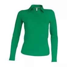 Női galléros póló Kariban KA244 Ladies Long-Sleeved polo Shirt -M, Kelly Green