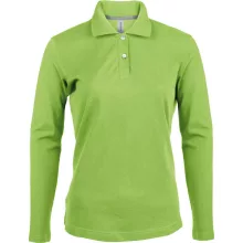 Női galléros póló Kariban KA244 Ladies Long-Sleeved polo Shirt -M, Lime
