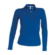 Női galléros póló Kariban KA244 Ladies Long-Sleeved polo Shirt -3XL, Light Royal Blue