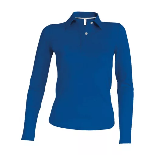 Női galléros póló Kariban KA244 Ladies Long-Sleeved polo Shirt -L, Light Royal Blue