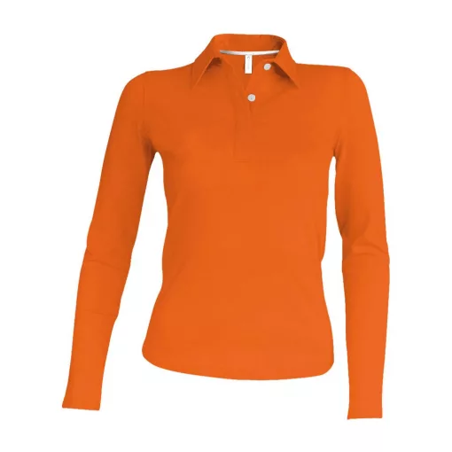Női galléros póló Kariban KA244 Ladies Long-Sleeved polo Shirt -2XL, Orange