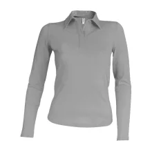 Női galléros póló Kariban KA244 Ladies Long-Sleeved polo Shirt -2XL, Oxford Grey