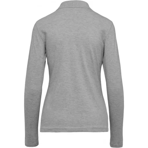 Női galléros póló Kariban KA244 Ladies Long-Sleeved polo Shirt -XL, Oxford Grey