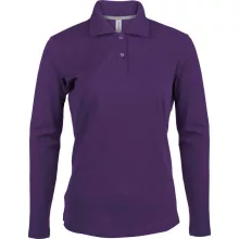 Női galléros póló Kariban KA244 Ladies Long-Sleeved polo Shirt -M, Purple