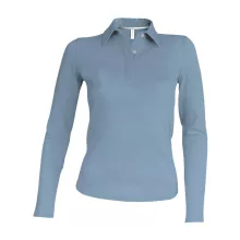Női galléros póló Kariban KA244 Ladies Long-Sleeved polo Shirt -L, Sky Blue