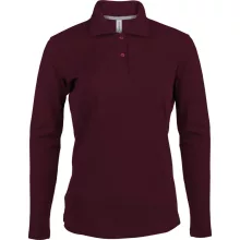Női galléros póló Kariban KA244 Ladies Long-Sleeved polo Shirt -L, Wine