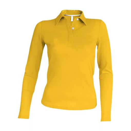 Női galléros póló Kariban KA244 Ladies Long-Sleeved polo Shirt -XL, Yellow