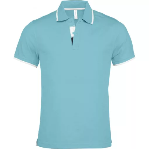 Férfi galléros póló Kariban KA245 Men S Short-Sleeved polo Shirt -2XL, Light Turquoise