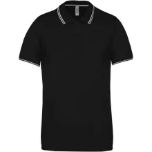 Férfi galléros póló Kariban KA250 Men S Short-Sleeved polo Shirt -M, Black/Light Grey/