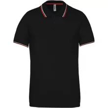 Férfi galléros póló Kariban KA250 Men S Short-Sleeved polo Shirt -2XL, Black/Red/White