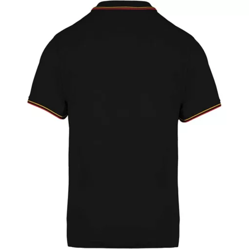 Férfi galléros póló Kariban KA250 Men S Short-Sleeved polo Shirt -S, Black/Red/Yellow