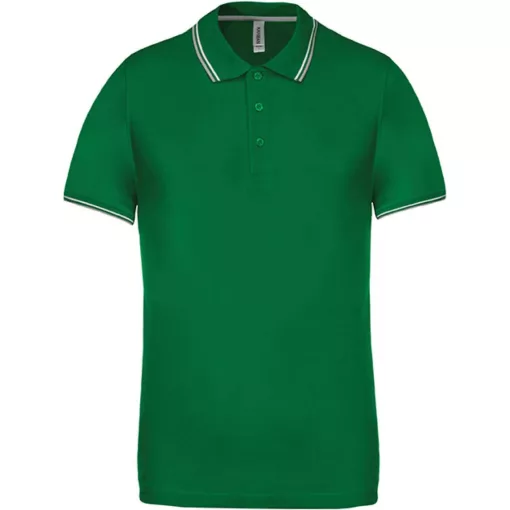 Férfi galléros póló Kariban KA250 Men S Short-Sleeved polo Shirt -M, Kelly Green/Light