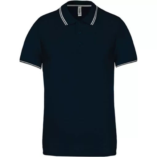 Férfi galléros póló Kariban KA250 Men S Short-Sleeved polo Shirt -M, Navy/Light Grey/W
