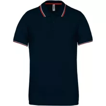 Férfi galléros póló Kariban KA250 Men S Short-Sleeved polo Shirt -XL, Navy/Red/White