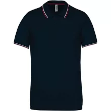 Férfi galléros póló Kariban KA250 Men S Short-Sleeved polo Shirt -XL, Navy/Wine/White