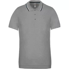 Férfi galléros póló Kariban KA250 Men S Short-Sleeved polo Shirt -M, Oxford Grey/Navy/