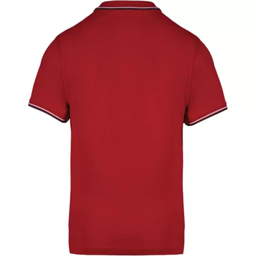Férfi galléros póló Kariban KA250 Men S Short-Sleeved polo Shirt -2XL, Red/Navy/White