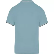 Férfi galléros póló Kariban KA250 Men S Short-Sleeved polo Shirt -3XL, Sky Blue/Navy/W