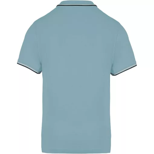 Férfi galléros póló Kariban KA250 Men S Short-Sleeved polo Shirt -S, Sky Blue/Navy/Whi