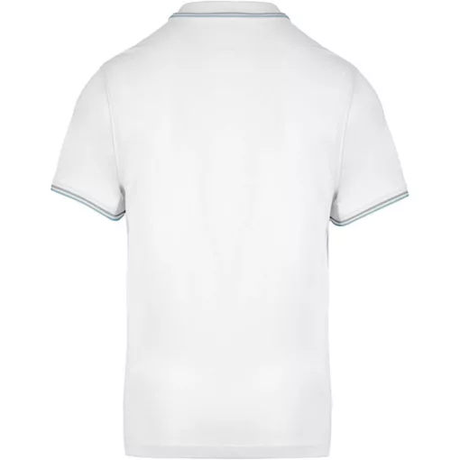 Férfi galléros póló Kariban KA250 Men S Short-Sleeved polo Shirt -3XL, White/Sky Blue/
