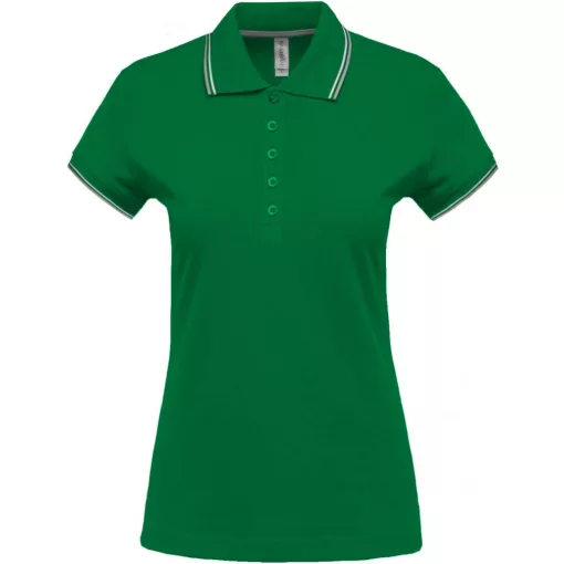 Női galléros póló Kariban KA251 Ladies Short-Sleeved polo Shirt -XL, Kelly Green/Light